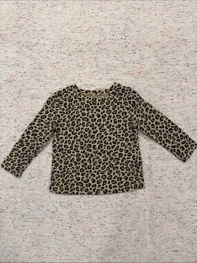 Old Navy Kids Leopard Print Long Sleeve Top - Beige & Black